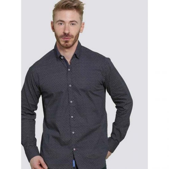 D555 Babworth Long Sleeve Shirt Navy - Camisas - Camisas 2XL-10XL