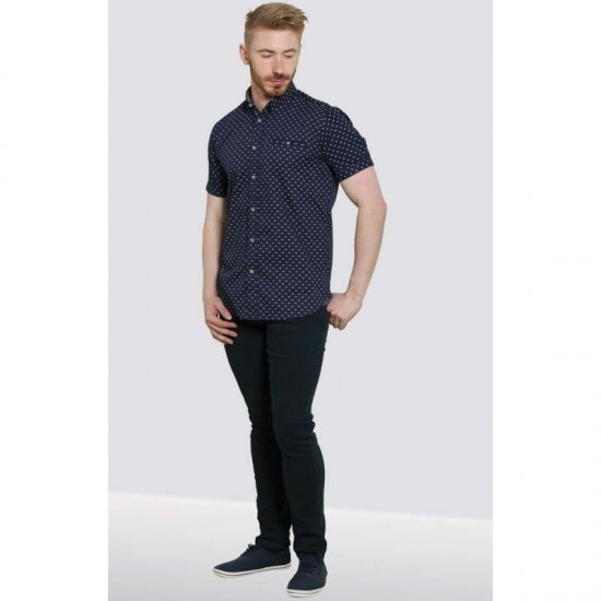 D555 Barrington Short Sleeve Shirt Navy - Camisas - Camisas 2XL-10XL