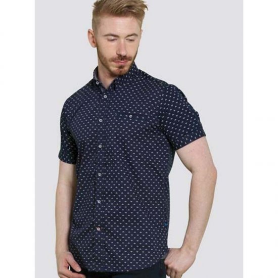 D555 Barrington Short Sleeve Shirt Navy - Camisas - Camisas 2XL-10XL