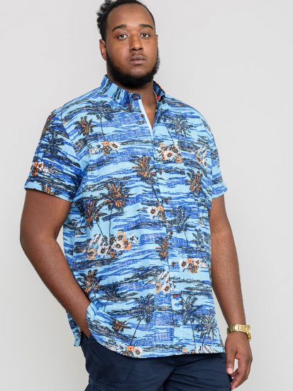 D555 CHARFORD Hawaiian Reverse Printed Shirt - Camisas - Camisas 2XL-10XL