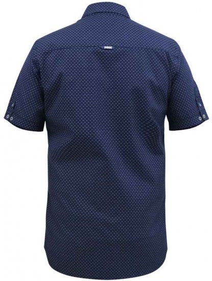 D555 Telford S/S Micro Ao Print Shirt Navy - Camisas - Camisas 2XL-10XL