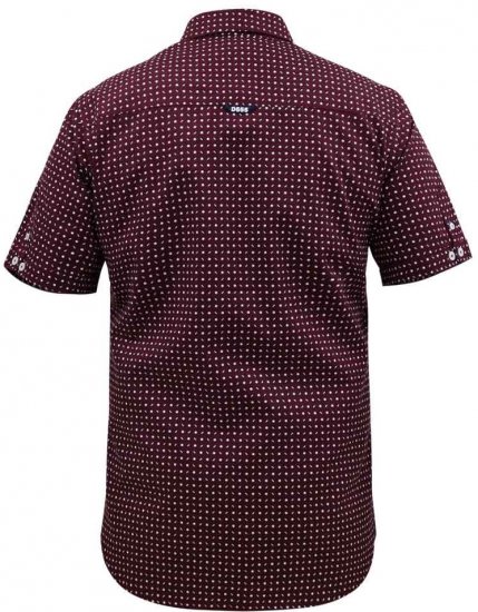 D555 Hillcrest S/S Micro Ao Print Shirt Burgundy - Camisas - Camisas 2XL-10XL