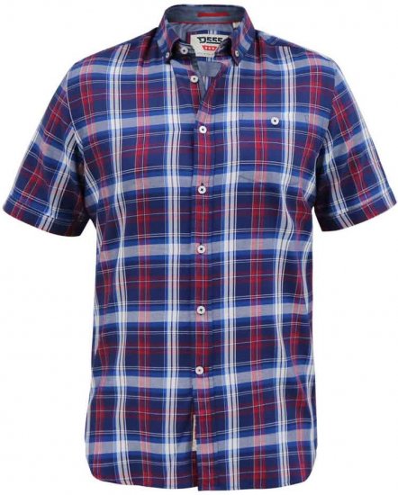 D555 Portland Check Button Down Collar S/S Shirt - Camisas - Camisas 2XL-10XL