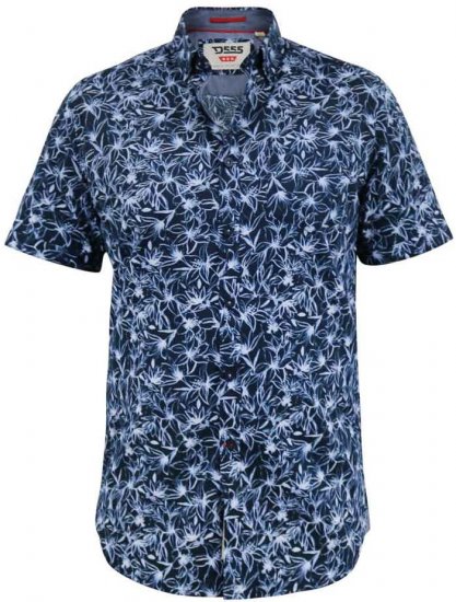 D555 Padbury Floral Ao Printed S/S Shirt Navy - Camisas - Camisas 2XL-10XL
