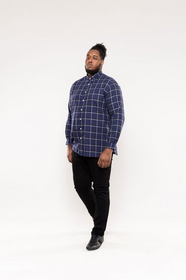 D555 Townsville Check Button Down Collar Shirt Navy - Camisas - Camisas 2XL-10XL