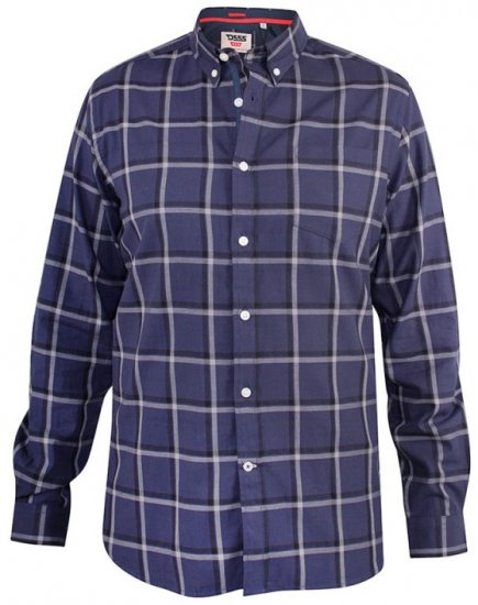 D555 Townsville Check Button Down Collar Shirt Navy - Camisas - Camisas 2XL-10XL