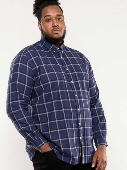 D555 Townsville Check Button Down Collar Shirt Navy - Camisas - Camisas 2XL-10XL