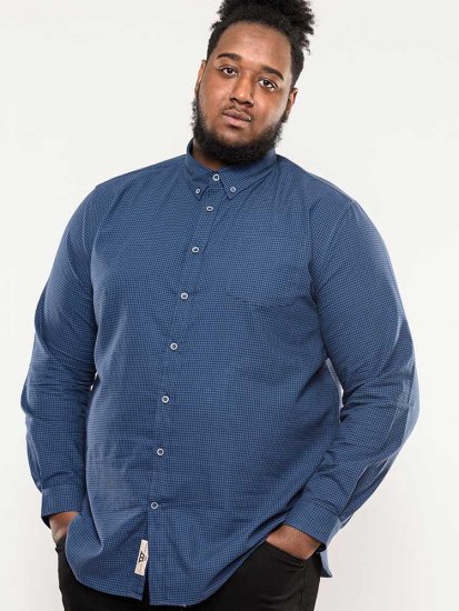 D555 Melbourne Gingham Check Long Sleeve Button Down Shirt - Camisas - Camisas 2XL-10XL
