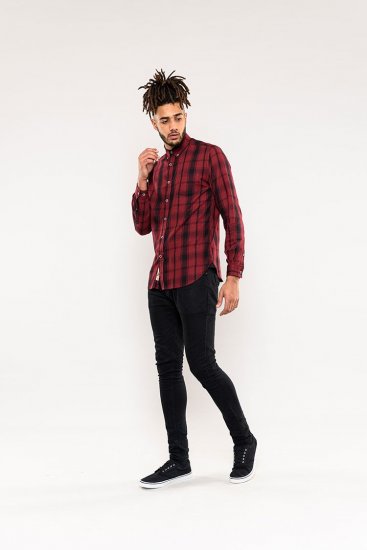 D555 Benalla Check Long Sleeve Button Down Shirt - Camisas - Camisas 2XL-10XL