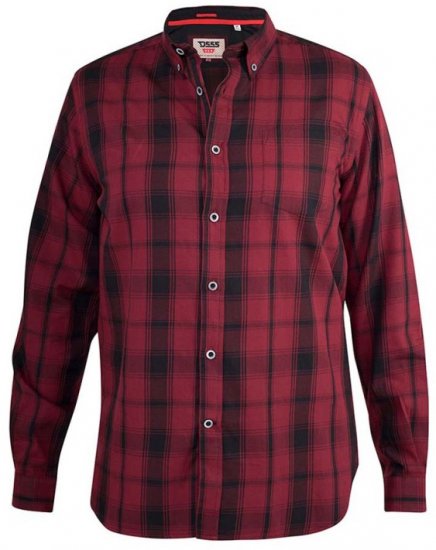 D555 Benalla Check Long Sleeve Button Down Shirt - Camisas - Camisas 2XL-10XL