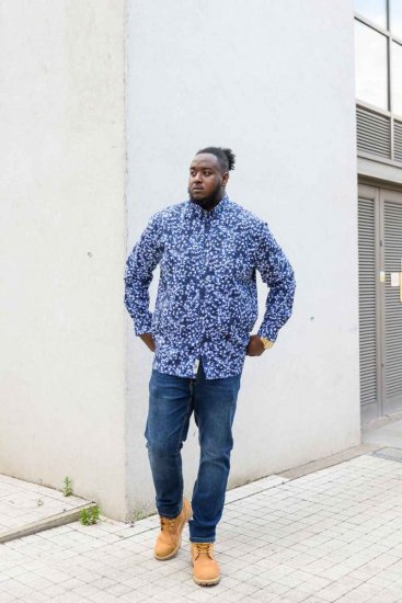 D555 Harrow AOP Shirt Blue - Camisas - Camisas 2XL-10XL