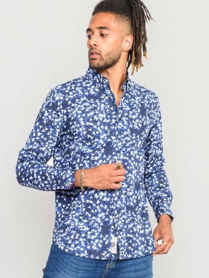 D555 Harrow AOP Shirt Blue - Camisas - Camisas 2XL-10XL