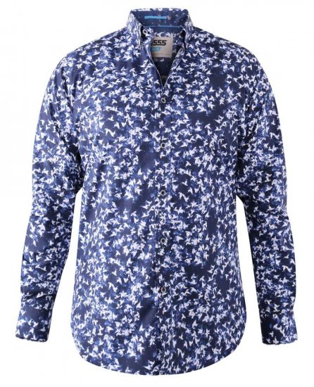 D555 Harrow AOP Shirt Blue - Camisas - Camisas 2XL-10XL