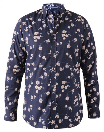 D555 Rooksey Floral Print Shirt Navy - Camisas - Camisas 2XL-10XL