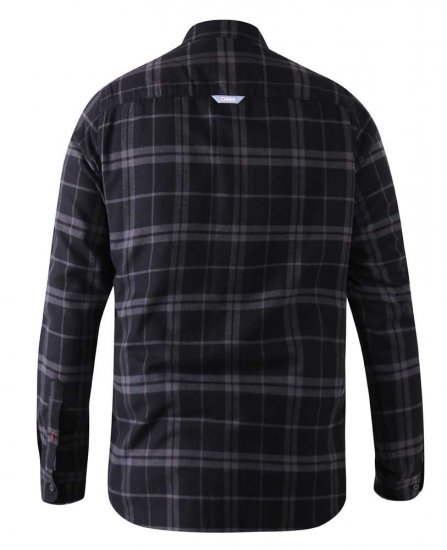 D555 Harwich Flannel Check Shirt Black - Camisas - Camisas 2XL-10XL