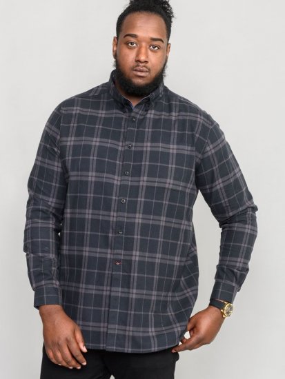 D555 Harwich Flannel Check Shirt Black - Camisas - Camisas 2XL-10XL