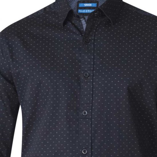 D555 Jahine Long Sleeve Printed Shirt Black - Camisas - Camisas 2XL-10XL