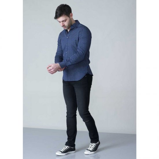 D555 Lavar Long Sleeve Diamond Printed Shirt - Camisas - Camisas 2XL-10XL