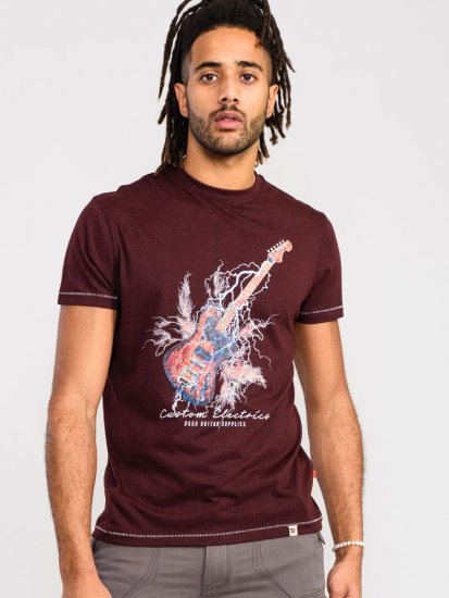 D555 Redbourn Lightning Bolt Guitar Printed T-Shirt - Camisetas - Camisetas - 2XL-14XL