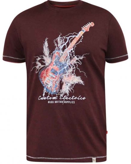D555 Redbourn Lightning Bolt Guitar Printed T-Shirt - Camisetas - Camisetas - 2XL-14XL