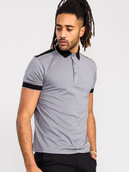 D555 Prinstead Pique Polo Shirt Grey - Polos - Polos 2XL-8XL