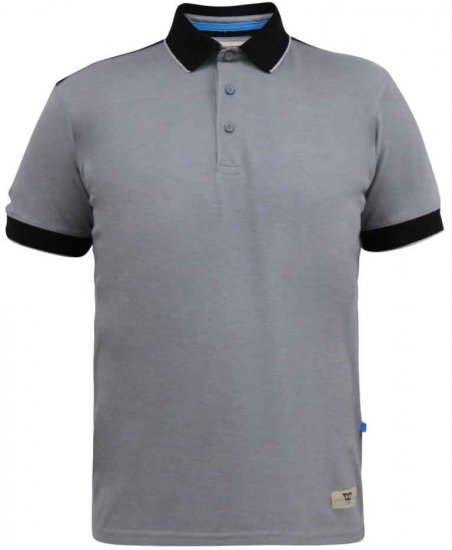 D555 Prinstead Pique Polo Shirt Grey - Polos - Polos 2XL-8XL