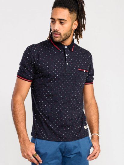 D555 Ashwell Ao Printed Polo Shirt Dark Navy - Polos - Polos 2XL-8XL