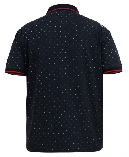 D555 Ashwell Ao Printed Polo Shirt Dark Navy - Polos - Polos 2XL-8XL