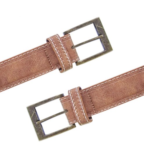 D555 Dylan Tan Bonded Leather Belt - Cinturones - Cinturones W40-W70/2XL-8XL