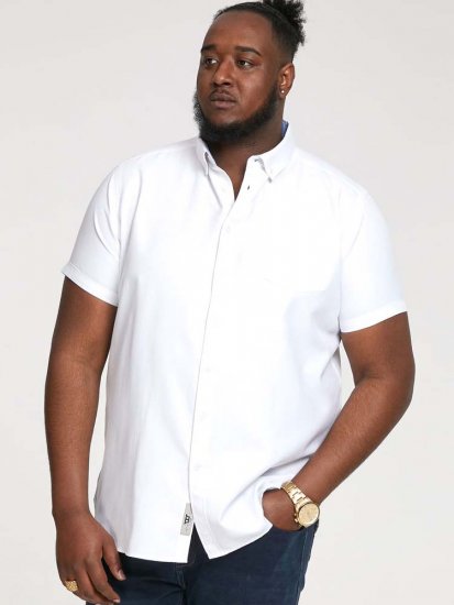 D555 James Short Sleeve Oxford Shirt White - Camisas - Camisas 2XL-10XL