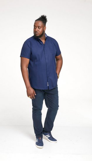 D555 James Short Sleeve Oxford Shirt Navy - Camisas - Camisas 2XL-10XL