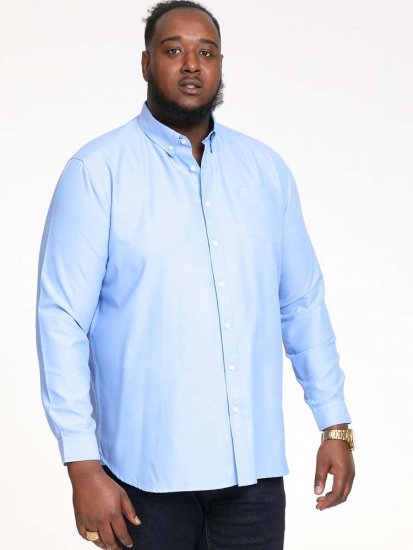 D555 Richard Long Sleeve Oxford Shirt Sky Blue - Camisas - Camisas 2XL-10XL