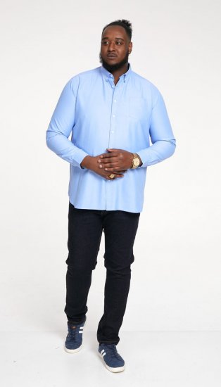 D555 Richard Long Sleeve Oxford Shirt Sky Blue - Camisas - Camisas 2XL-10XL
