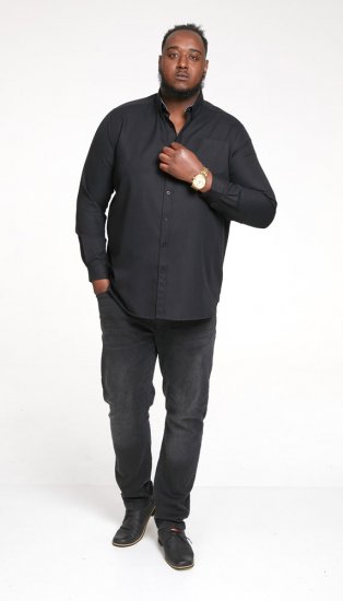 D555 Richard Long Sleeve Oxford Shirt Black - Camisas - Camisas 2XL-10XL