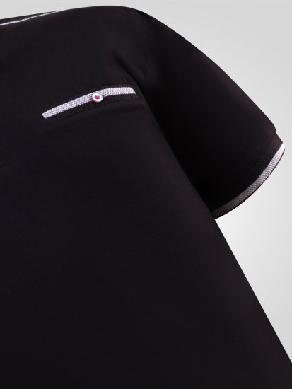 D555 Potts Jersey Polo With Jacquard Collar & Cuffs Negro - Polos - Polos 2XL-8XL