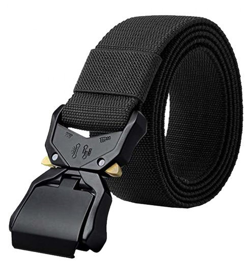 D555 Dale Tactical Stretch Webbing Belt with Heavy Duty Quick Release Buckle Black - Cinturones - Cinturones W40-W70/2XL-8XL