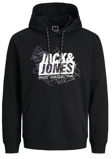 Jack & Jones JCOMAP LOGO SWEAT Hoodie Black - Sudaderas - Sudaderas 2XL-12XL