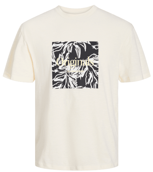 Jack & Jones JORLAFAYETTE BRANDING T-Shirt Buttercream - Camisetas - Camisetas - 2XL-14XL