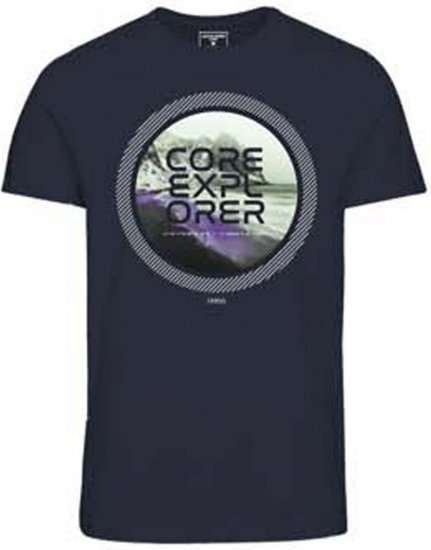 Jack & Jones JCOLOGO PRINT T-Shirt Navy Blazer - Camisetas - Camisetas - 2XL-14XL