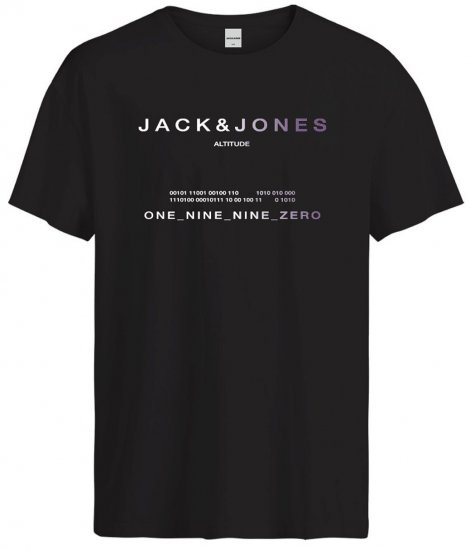 Jack & Jones JCORIOT T-Shirt Black - Camisetas - Camisetas - 2XL-14XL