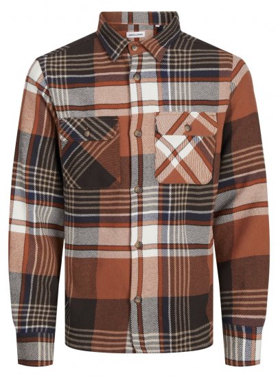Jack & Jones Darren Flannel Overshirt marrón - Camisas - Camisas 2XL-10XL