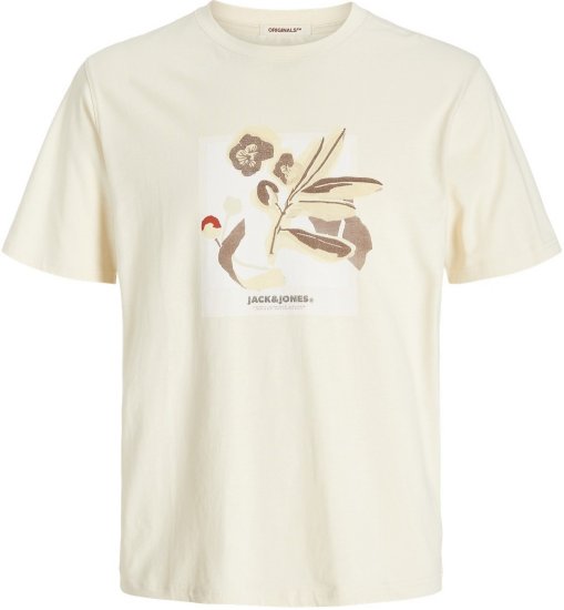Jack & Jones Almeria Front Print Crew Neck T-Shirt Antique White - Camisetas - Camisetas - 2XL-14XL