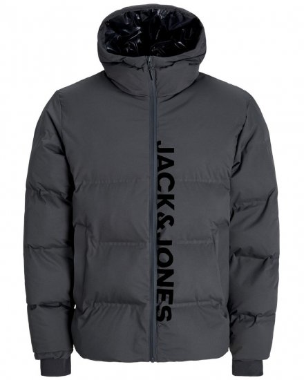 Jack & Jones Kaito Puffer Jacket Asphalt With Print - Chaquetas - Chaquetas Tallas Grandes 2XL-8XL