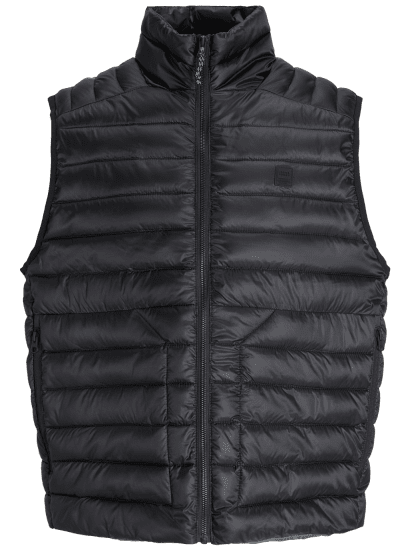 Jack & Jones Prime Light Puffer Gilet Vest Black - Chalecos - Chalecos en tallas grandes