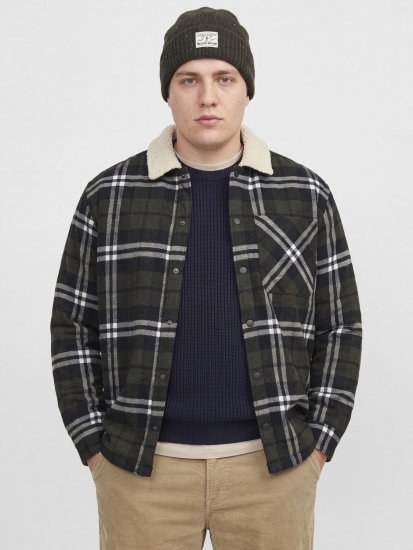 Jack & Jones Zac Teddy Sobrecamisa Verde - Chaquetas - Chaquetas Tallas Grandes 2XL-8XL
