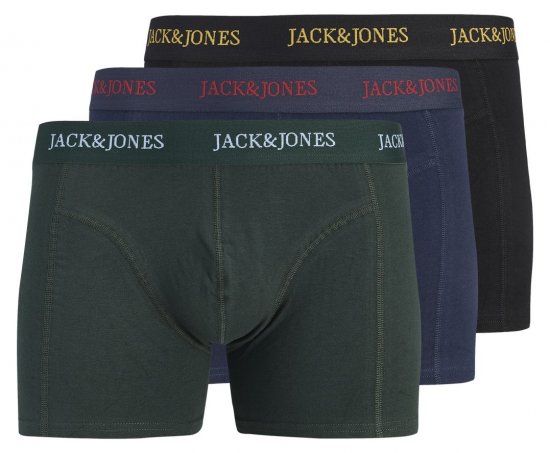 Jack & Jones Blaze Solid Bóxers pack de 3 Negro/Azul marino/Verde - Bóxeres - Bóxeres 2XL-12XL