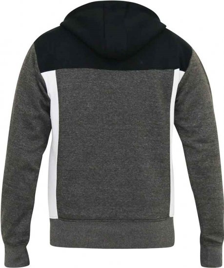 D555 NATHAN Full Zip Hoody With Cut And Sew Detail Black/Charcoal - Sudaderas - Sudaderas 2XL-12XL