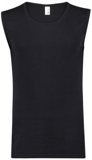 Adamo Royal Fine Ribbed Sleeveless Under-T-shirt Black - Ropa interior - Ropa interior 2XL-8XL