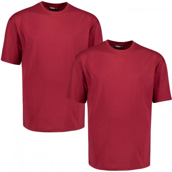 Adamo Marlon Comfort fit 2-pack T-shirt Burgundy - Camisetas - Camisetas - 2XL-14XL
