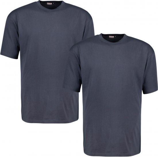Adamo Marlon Comfort fit 2-pack T-shirt Charcoal - Camisetas - Camisetas - 2XL-14XL